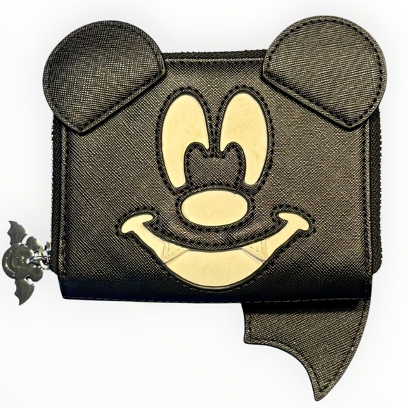 Loungefly Handbags - Disney Loungefly Mickey Mouse Vampire Bat Wing Zip-Around Wallet Missing Wing